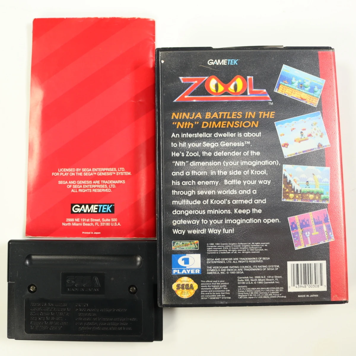 SEGA Genesis - Zool Ninja of the Nth Dimension - Gremlin Graphics - productfoto 2
