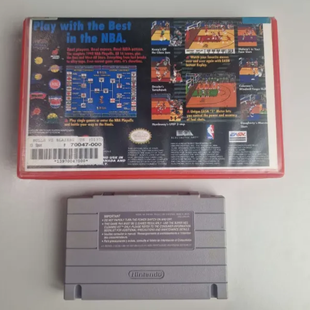 SNES - Bulls Vs Blazers and the NBA Playoffs - USA - Plastic Boxed - Electronic Arts - productfoto 2