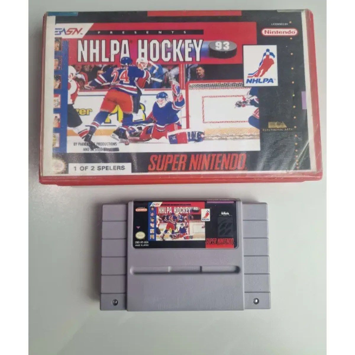 SNES - NHLPA Hockey '93 - USA - Plastic Boxed
