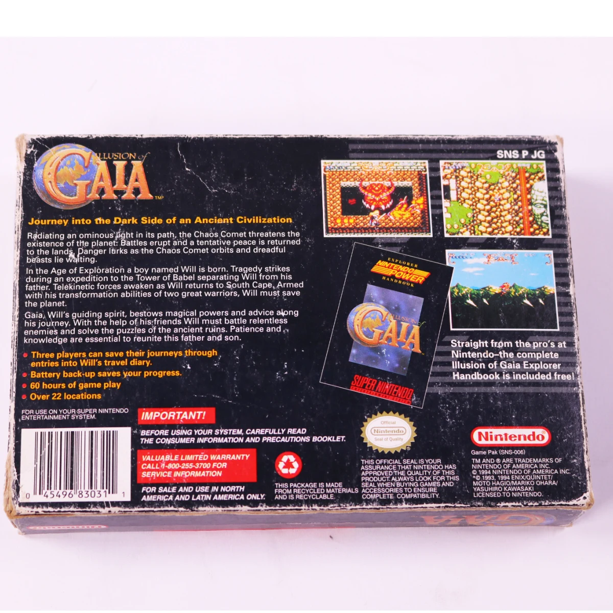 SNES - Illusion of Gaia - USA - Boxed CIB - Quintet - productfoto 4