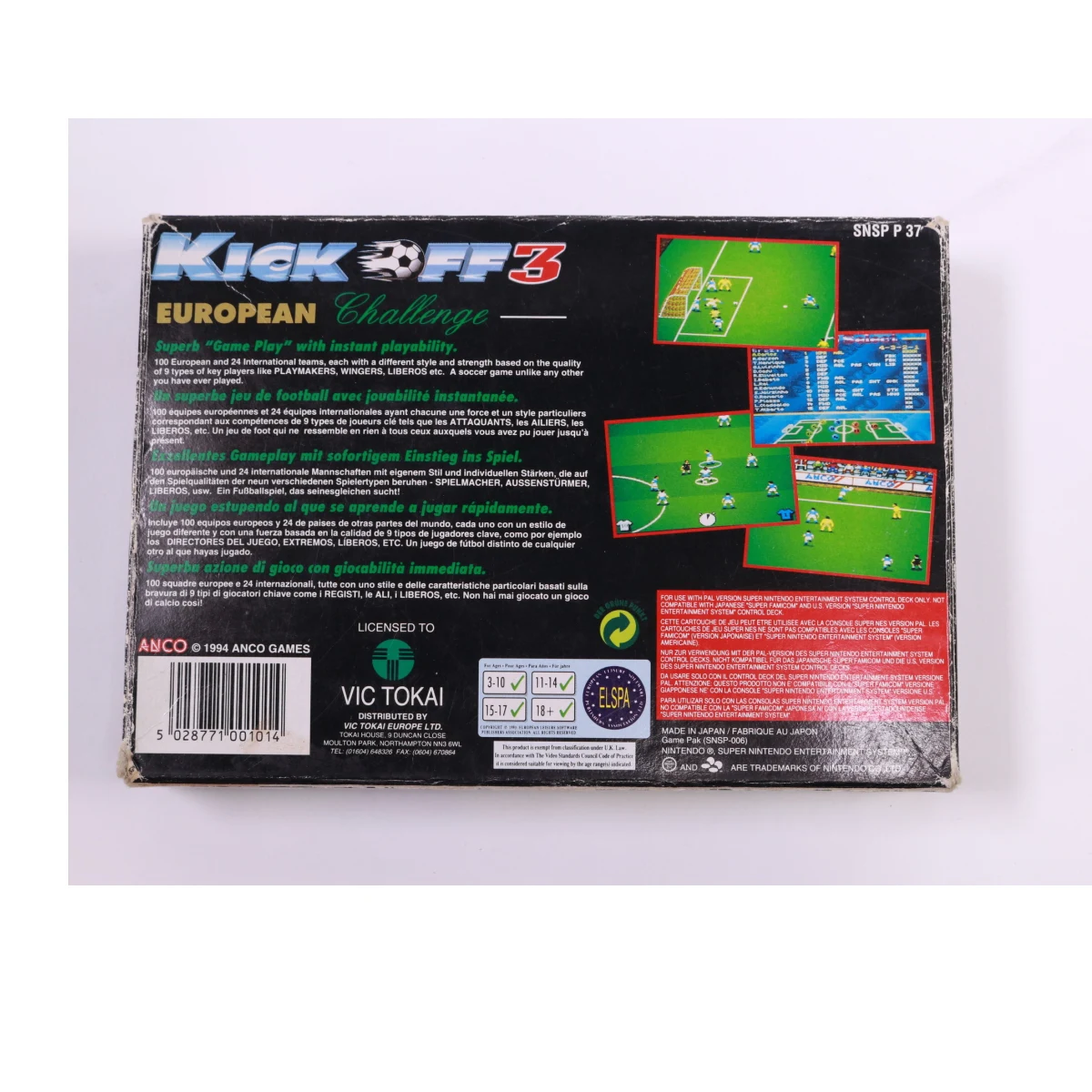SNES - Kick Off 3 - Boxed - Anco Software - productfoto 4