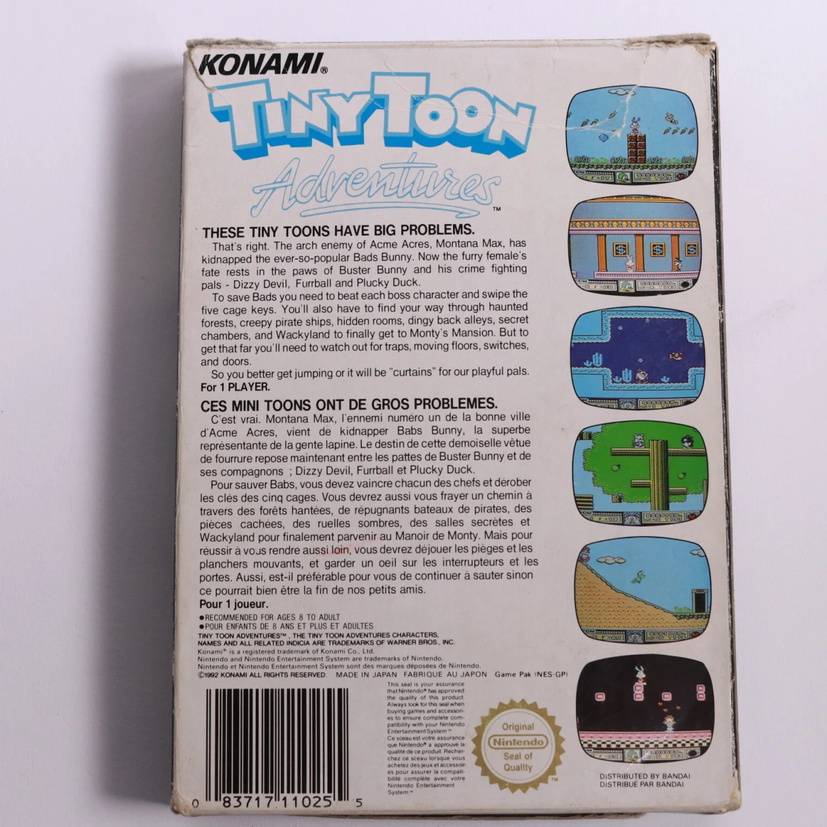 NES - Tiny Toon Adventures - Boxed - Konami - productfoto 4