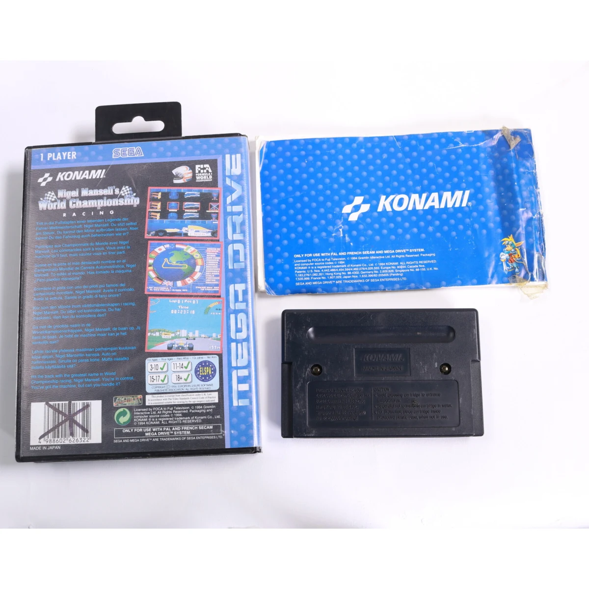 SEGA Mega Drive - Nigel Mansell's World Championship Racing - Gremlin Graphics - productfoto 2