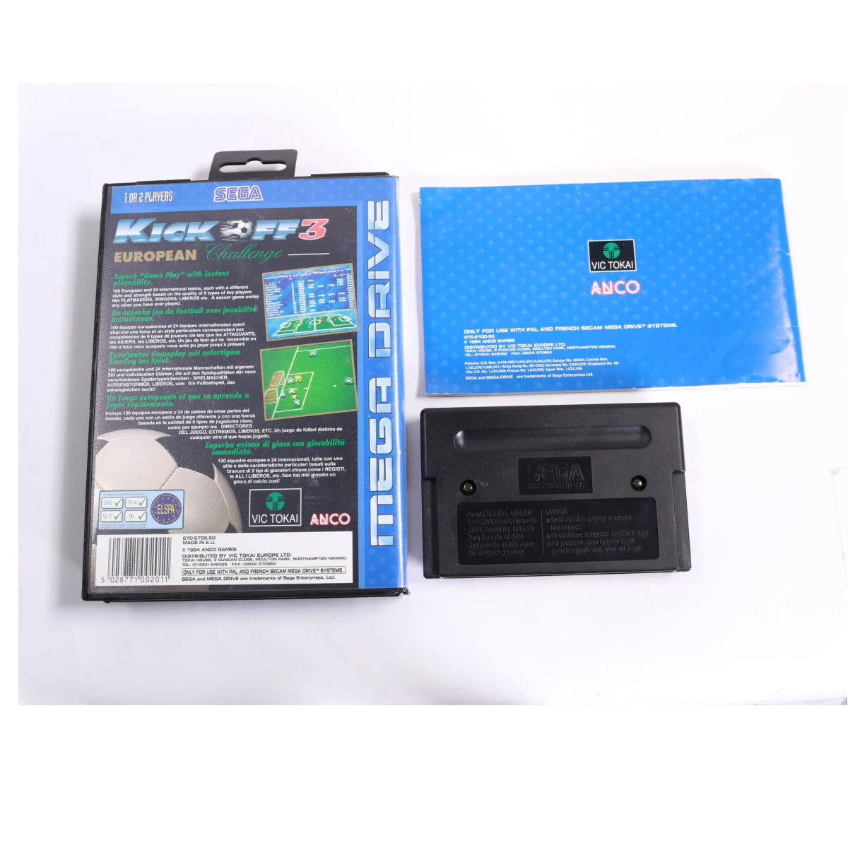 SEGA Genesis - Kick Off 3 European Challenge - Anco Software - productfoto 2