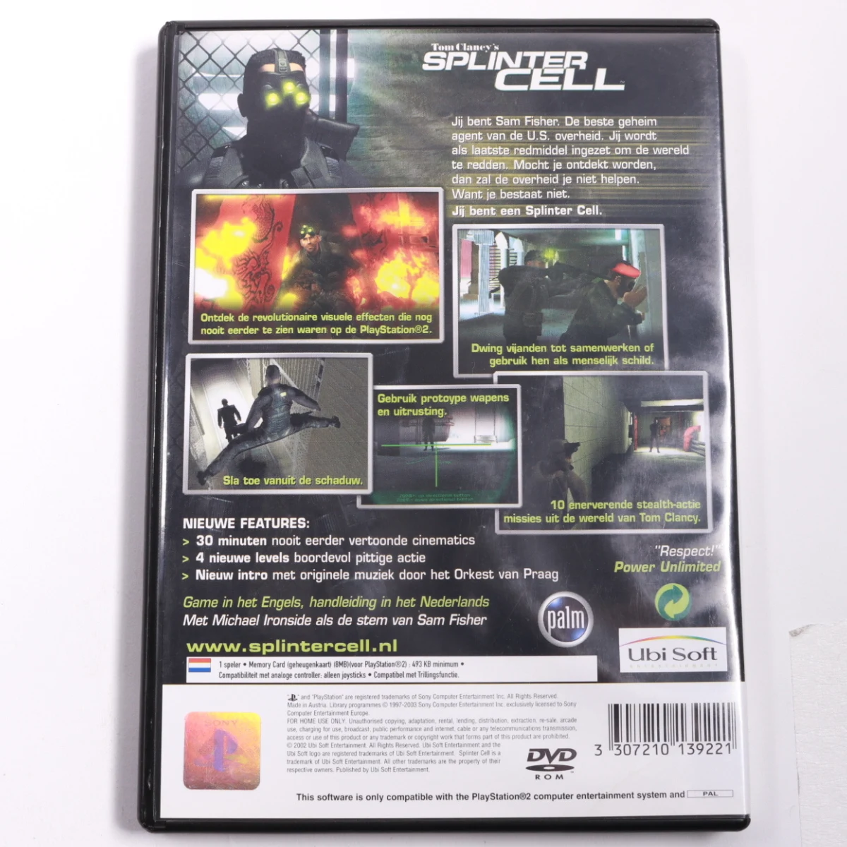 Playstation 2 - Tom Clancy's Splinter Cell - Ubisoft - productfoto 2