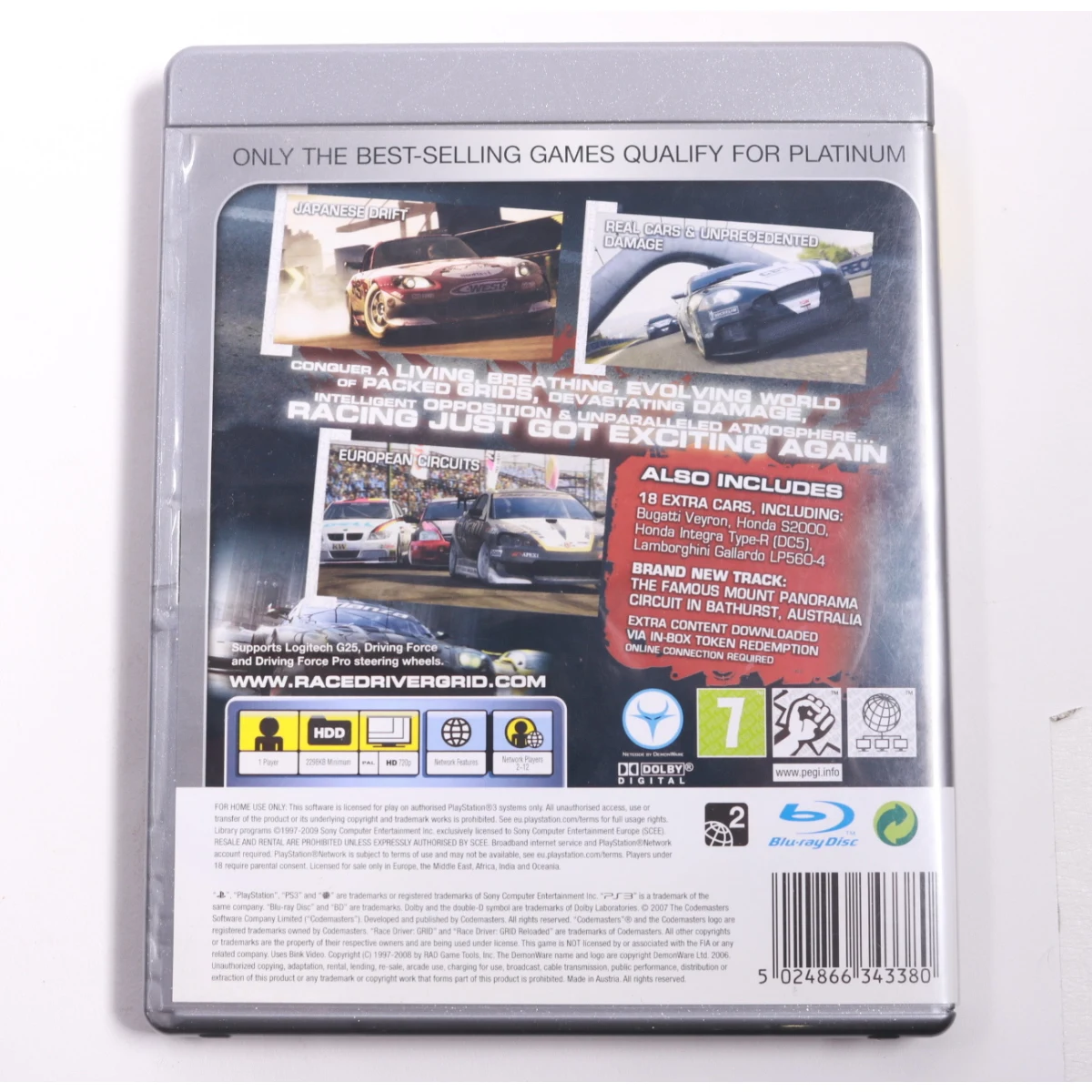PlayStation 3 - Race Driver: Grid Reloaded [Platinum] - Codemasters - productfoto 2