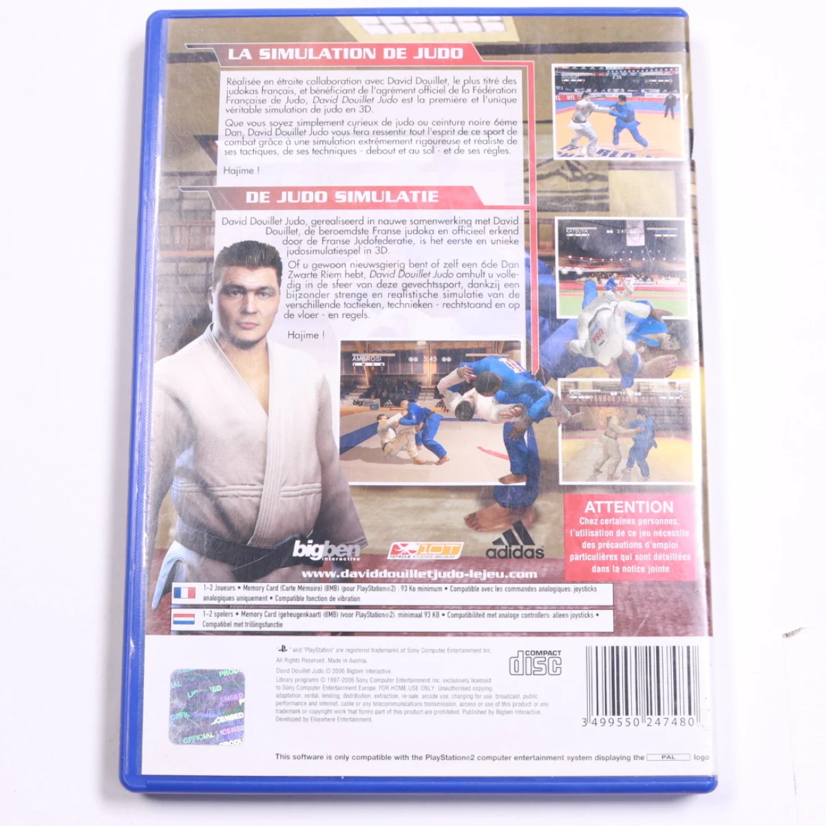 PlayStation 2 - David Douillet Judo - 10tacle Studios - productfoto 2