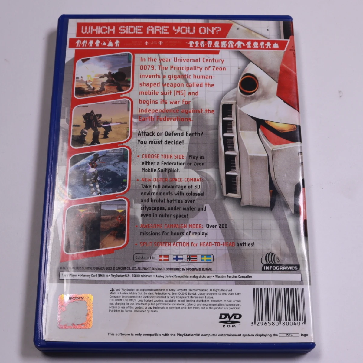 PlayStation 2 - Mobile Suit Gundam: Federation vs. Zeon - Capcom - productfoto 2