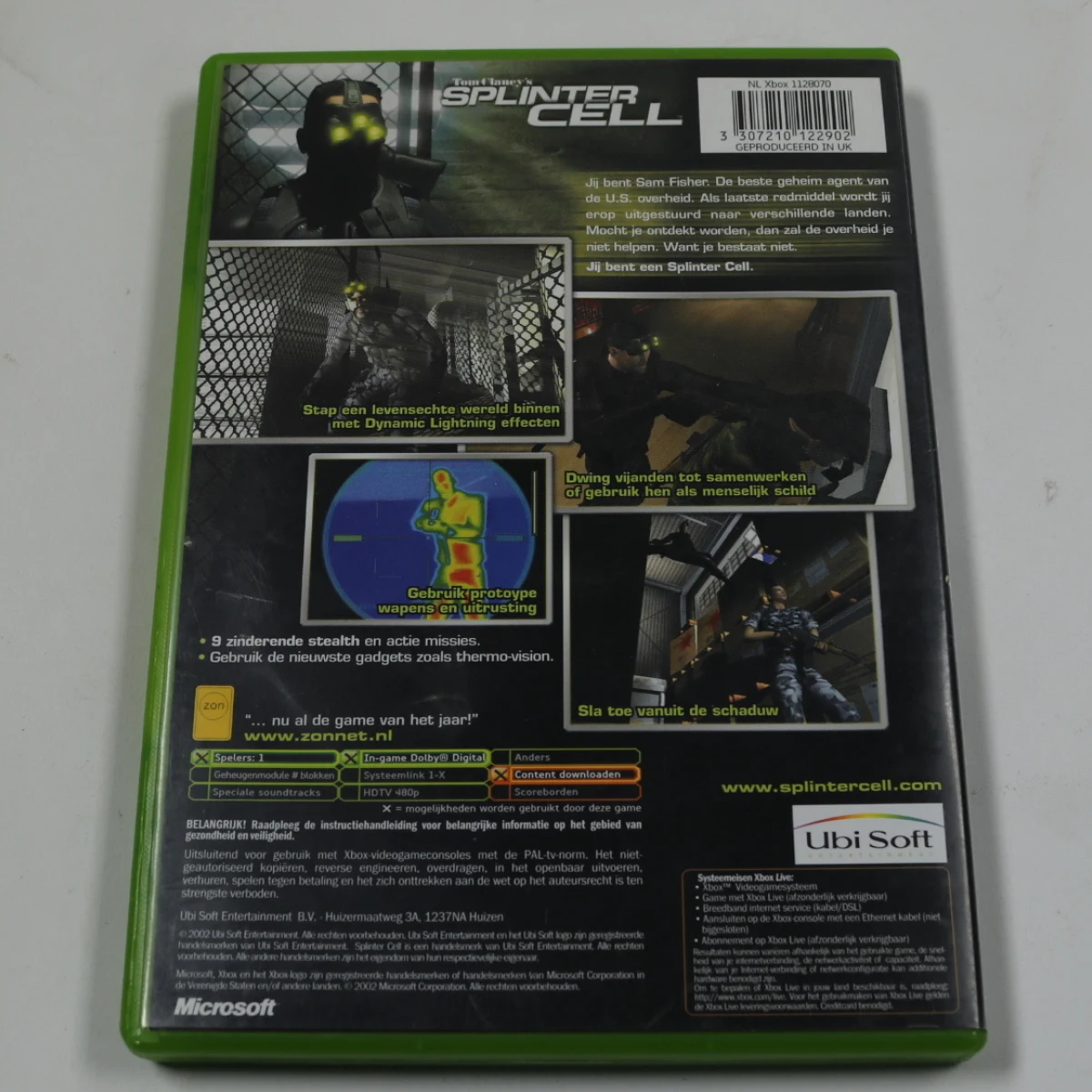 Xbox Classic - Tom Clancy's Splinter Cell - Ubisoft - productfoto 2