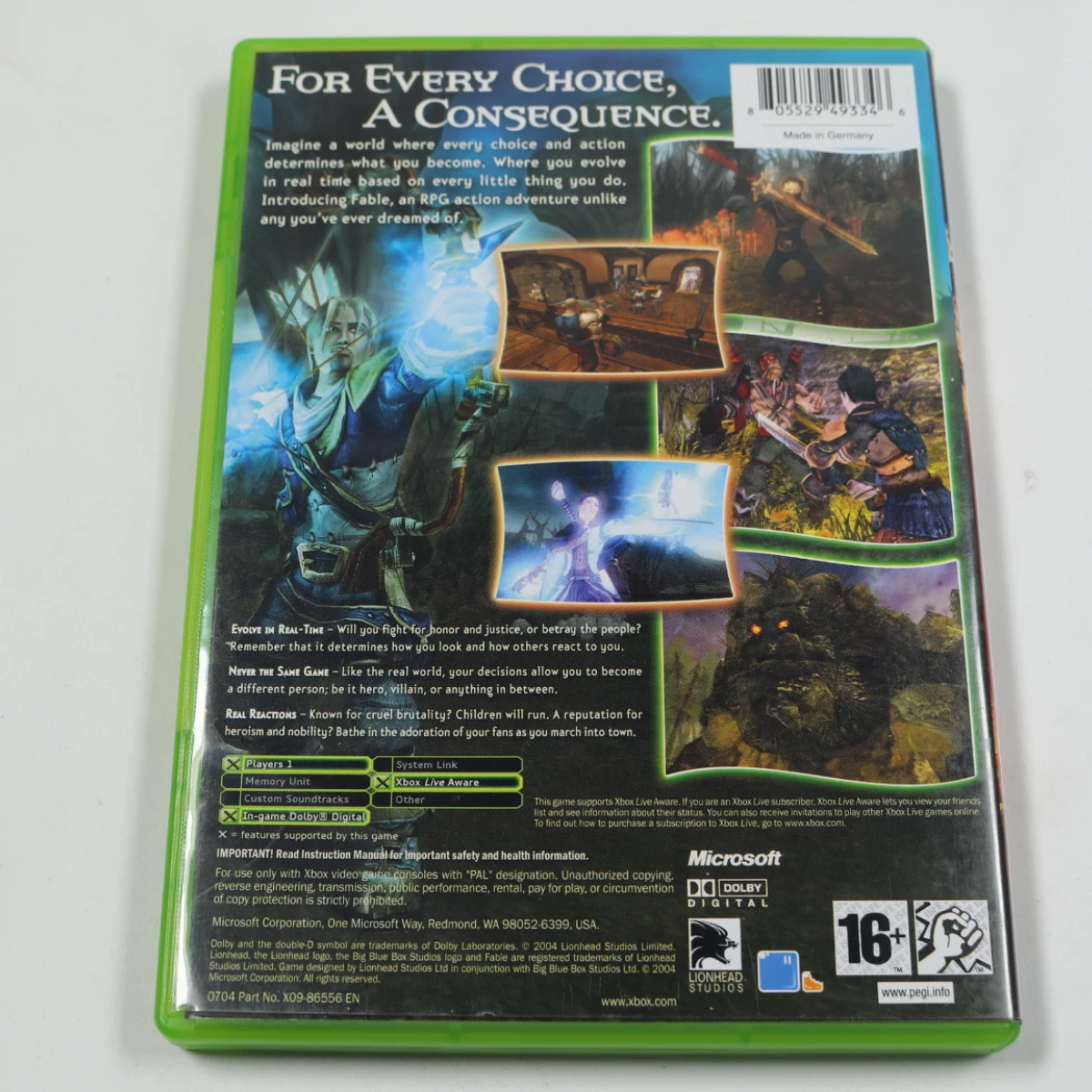 Xbox Classic - Fable - Lionhead Studios - productfoto 2