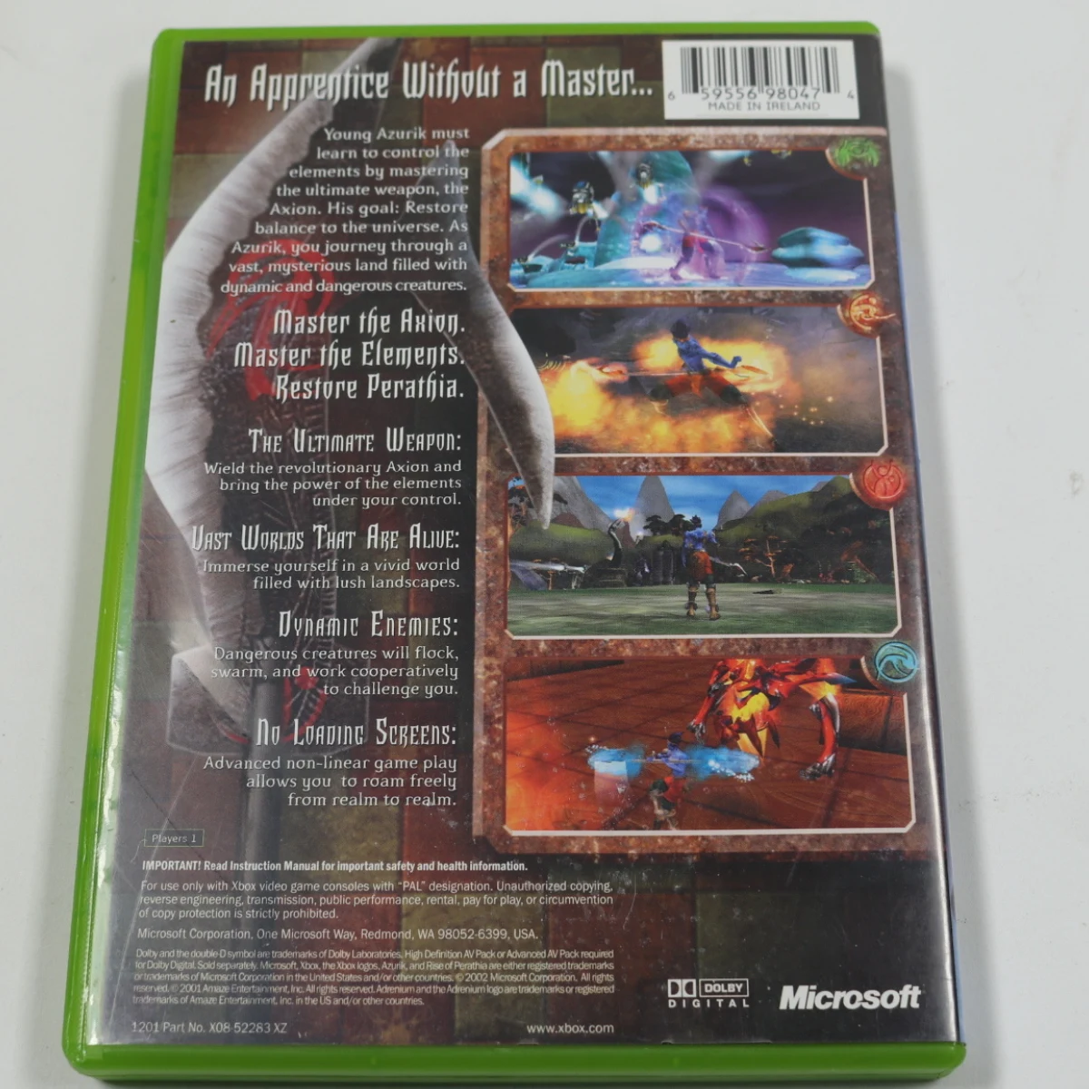 Xbox Classic - Azurik: Rise of Perathia - Microsoft Game Studios - productfoto 2