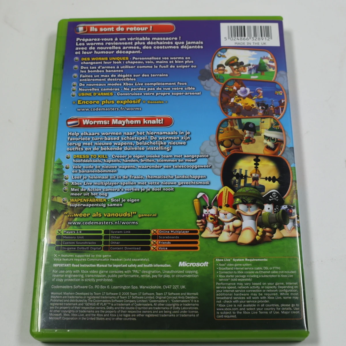 Xbox Classic - Worms 4: Mayhem - Team17 - productfoto 2
