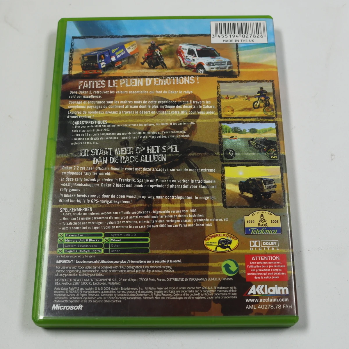 Xbox Classic - Dakar 2 - Acclaim Entertainment - productfoto 2