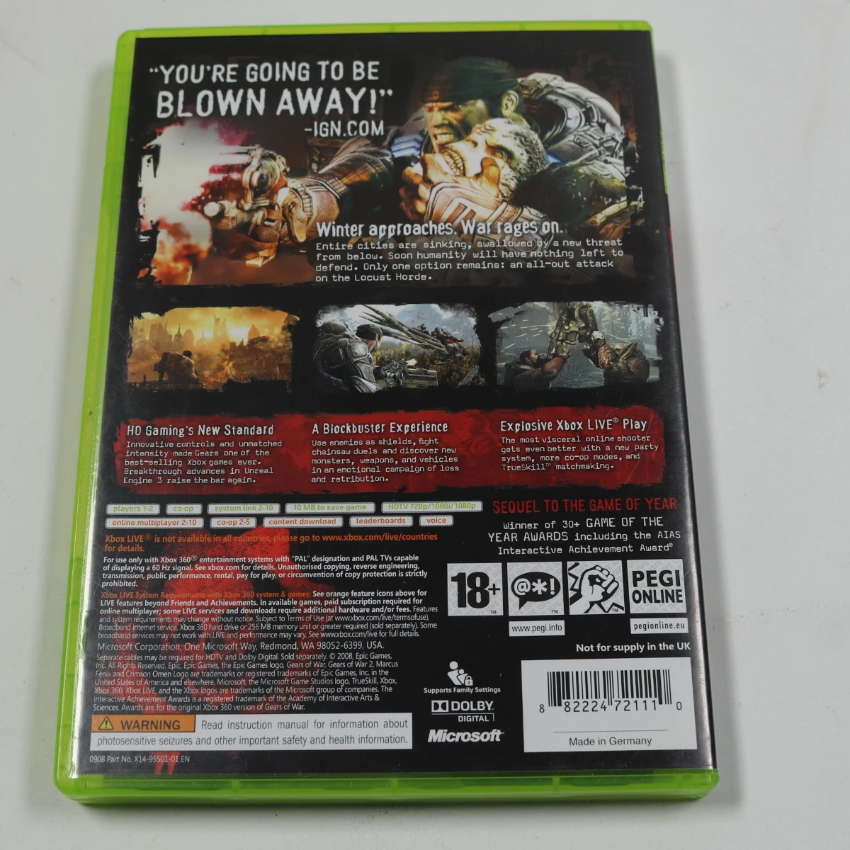 Xbox 360 - Gears of War 2 - Epic Games - productfoto 2