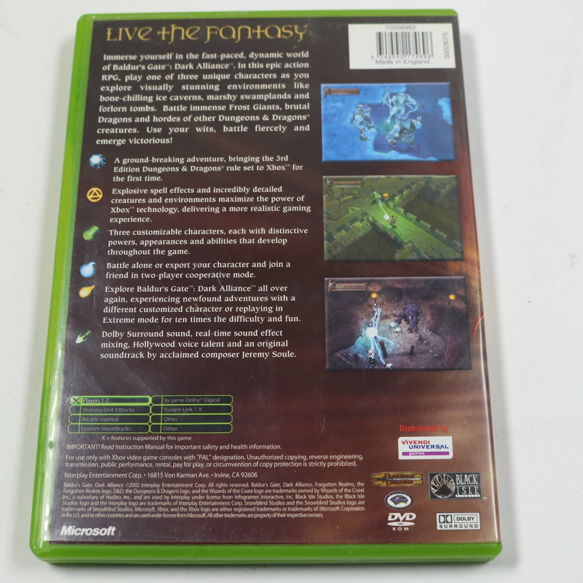 Xbox Classic - Baldur's Gate: Dark Alliance - Snowblind Studios - productfoto 2