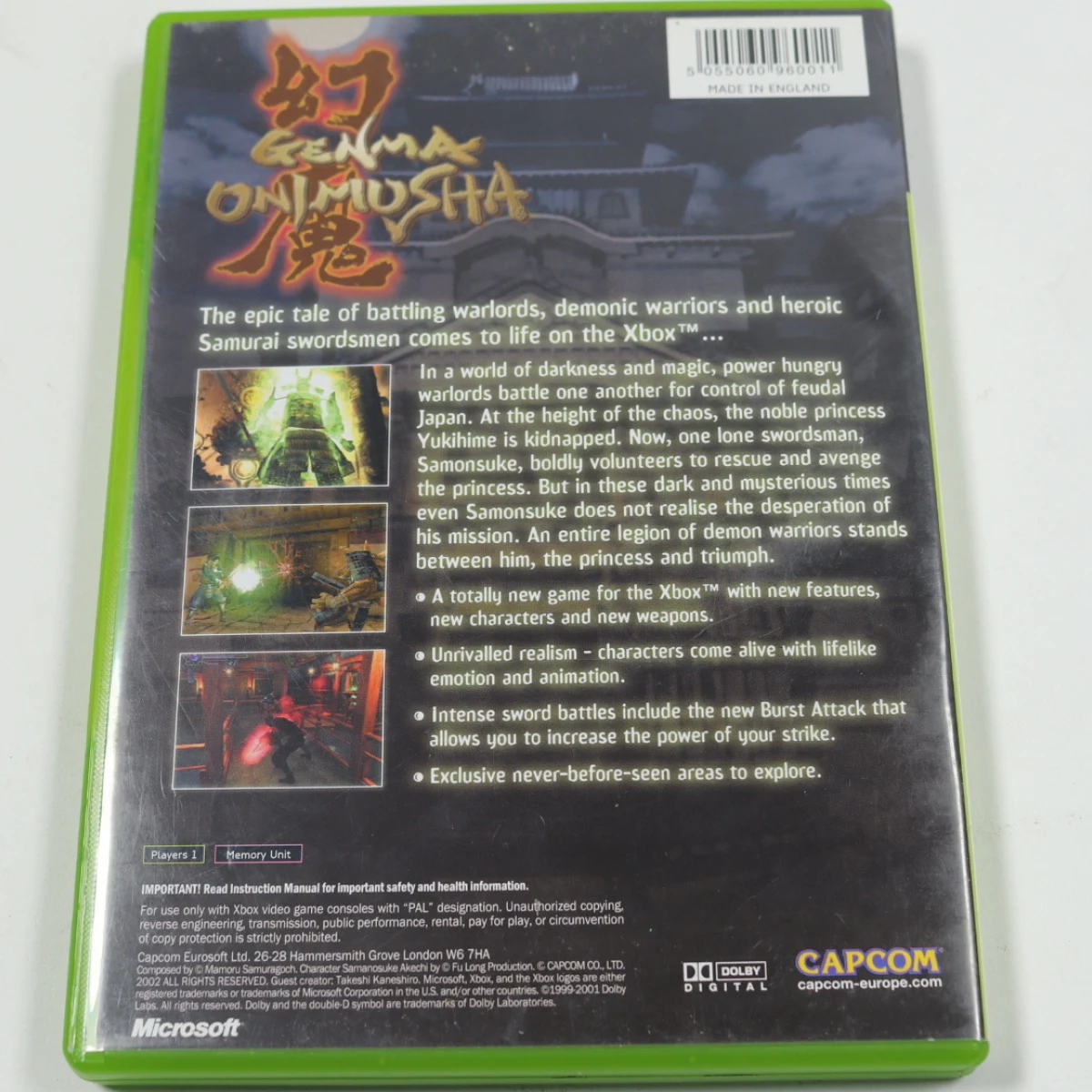 Xbox Classic - Genma Onimusha - Capcom - productfoto 2