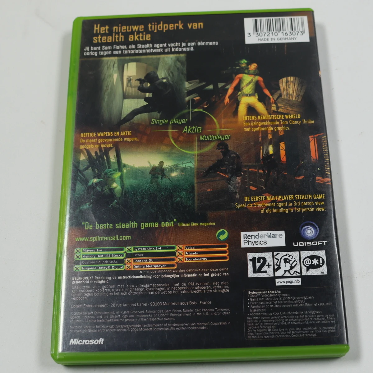 Xbox Classic - Splinter Cell Pandora Tomorrow - Ubisoft - productfoto 2