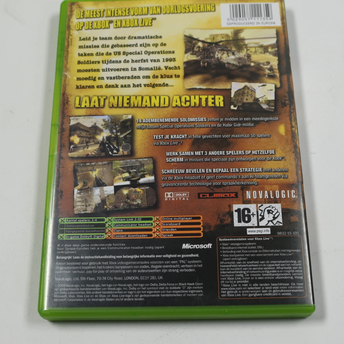 Xbox Classic - Delta Force: Black Hawk Down - Novalogic - productfoto 2