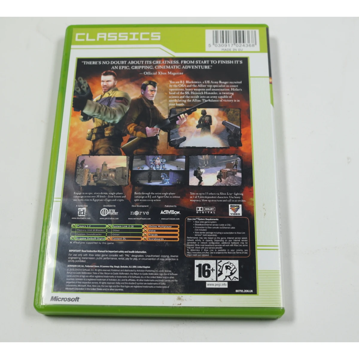 Xbox Classic - Return to Castle Wolfenstein: Tides of War [Classics] - Gray Matter Interactive - productfoto 2