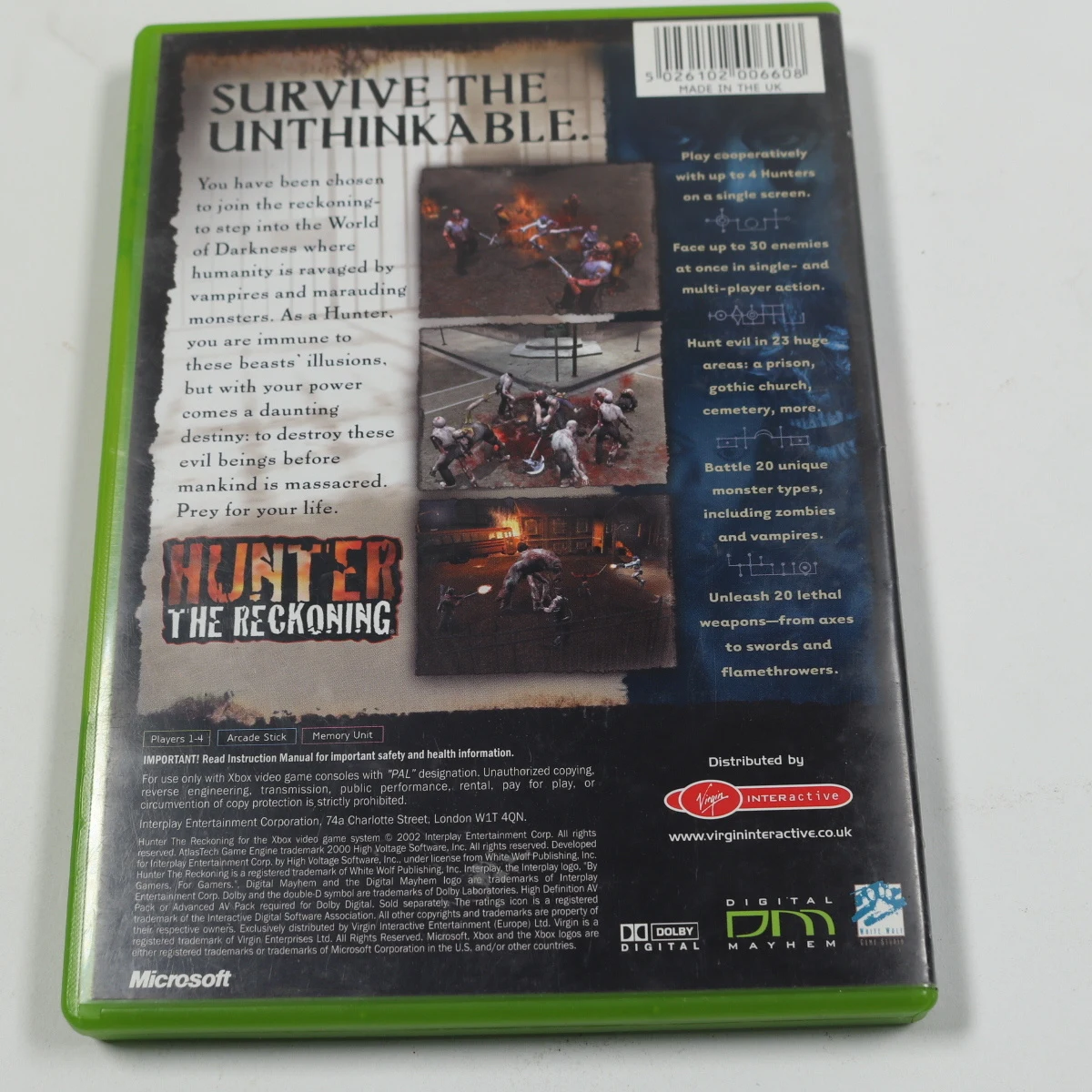 Xbox Classic - Hunter: The Reckoning - High Voltage Software - productfoto 2