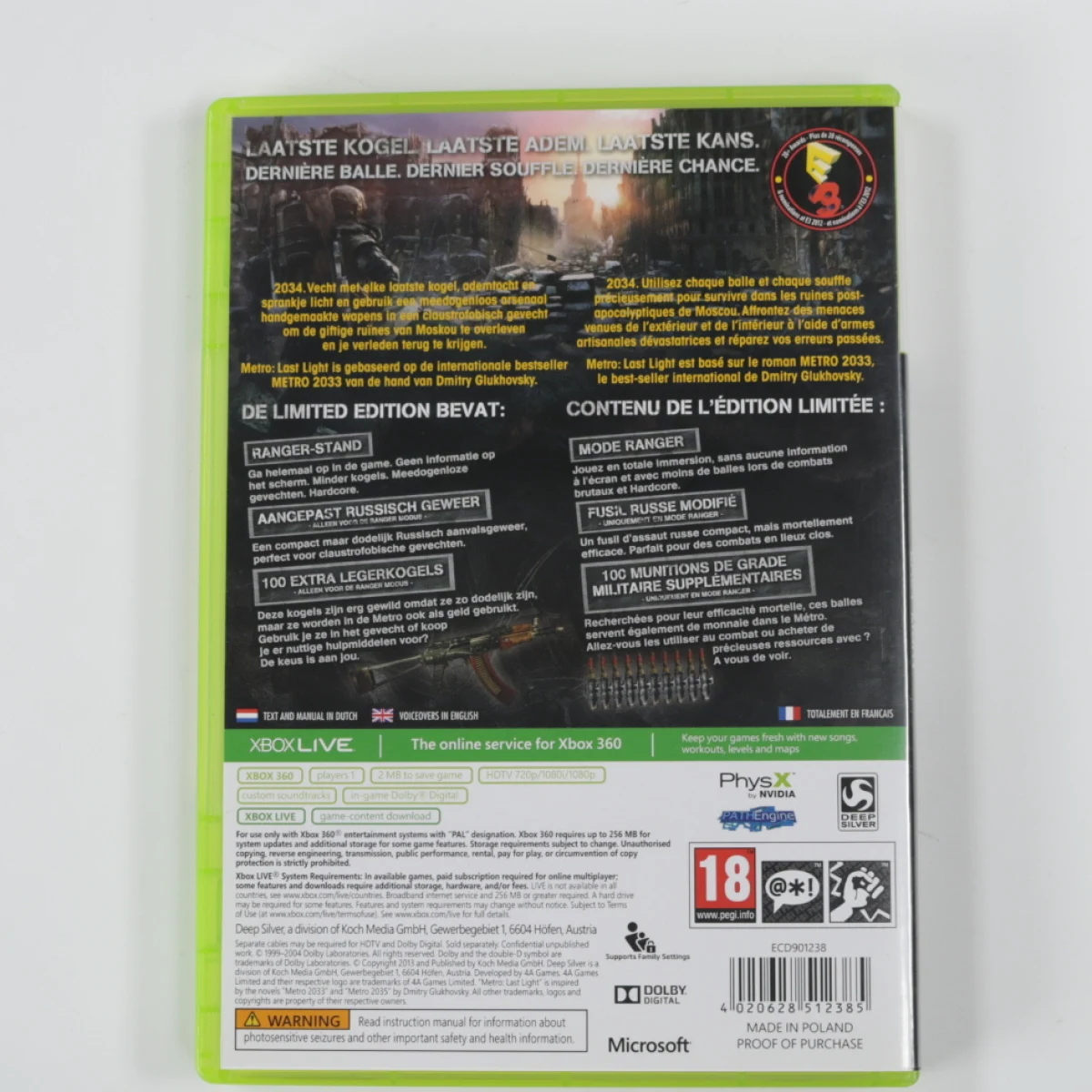 Xbox 360 - Metro: Last Light [Limited Edition] - productfoto 2