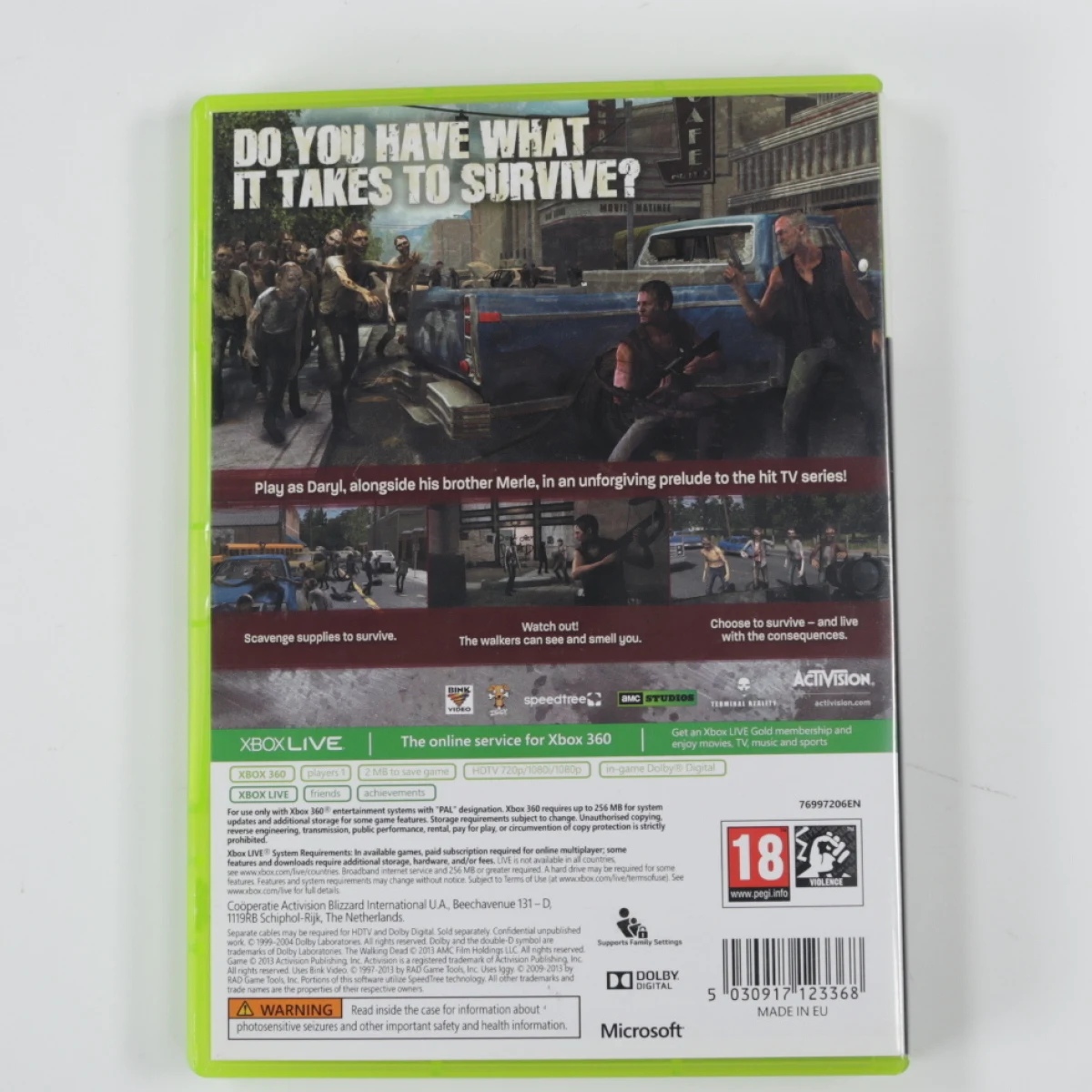 Xbox 360 - The Walking Dead: Survival Instinct - productfoto 2
