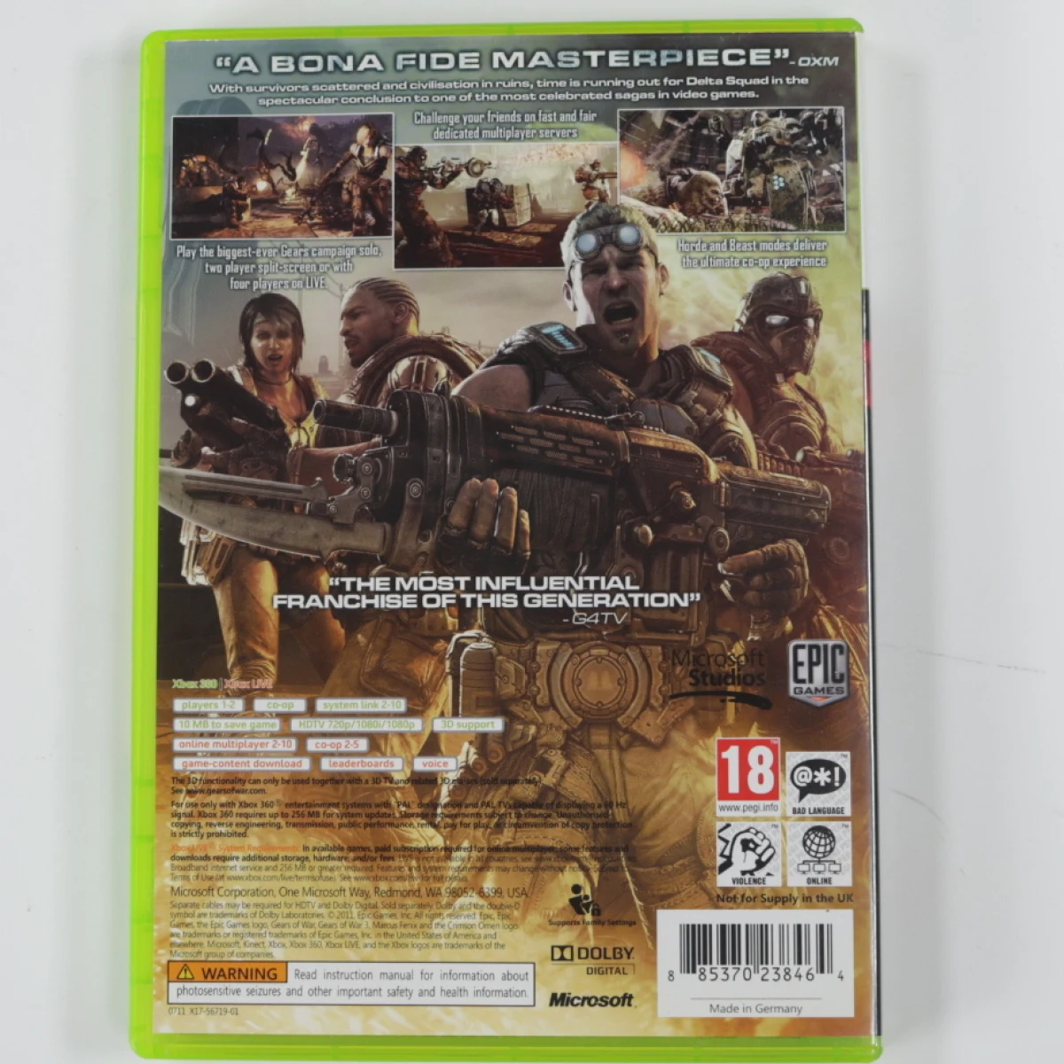 Xbox 360 - Gears of War 3 - productfoto 2