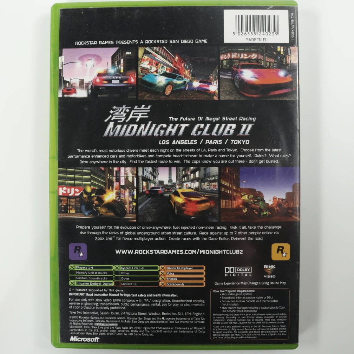 Xbox Classic - Midnight Club II - productfoto 3