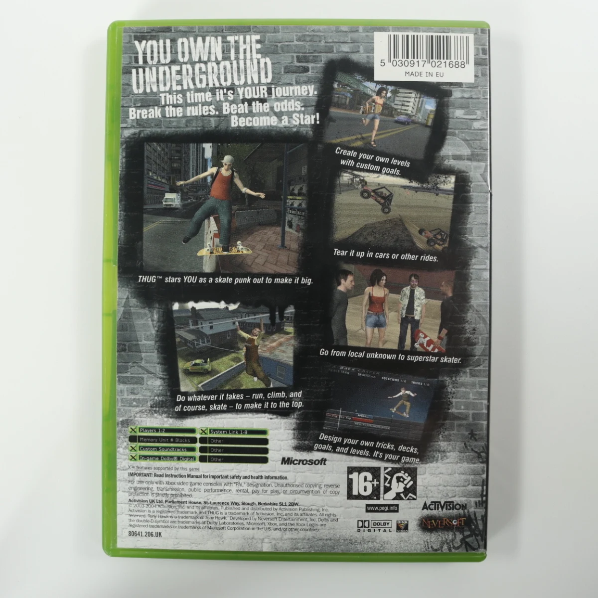 Xbox Classic - Tony Hawk's Underground - productfoto 3