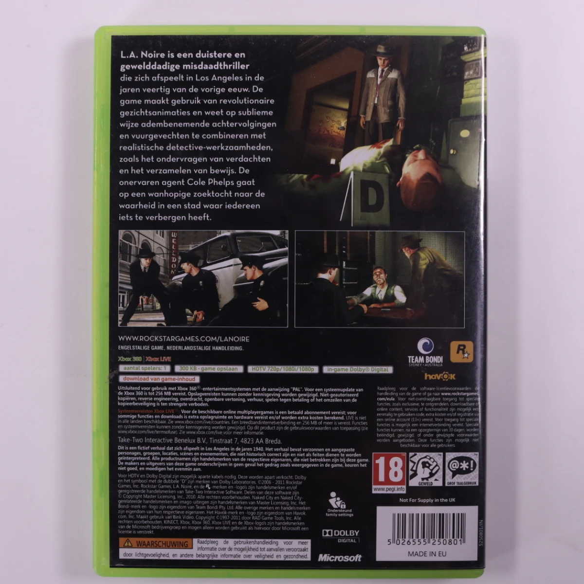 Xbox 360 - L.A. Noire [No Manual] - Team Bondi - productfoto 2