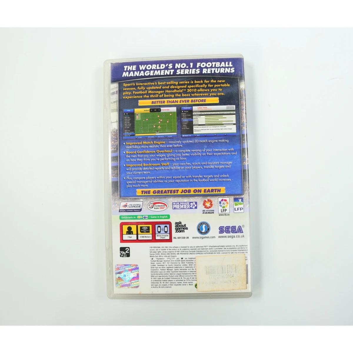 PSP - Football Manager Handheld 2010 - productfoto 2