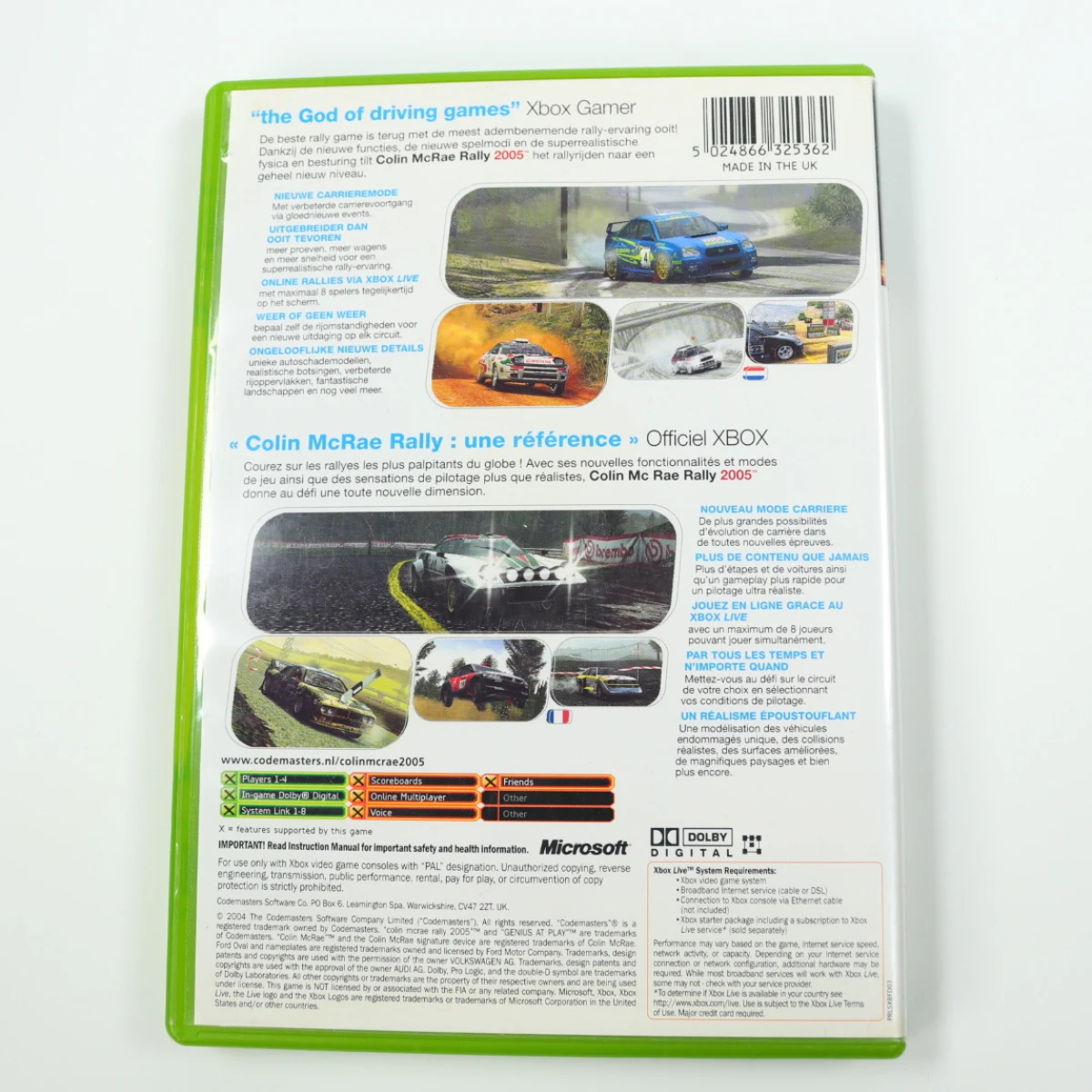 Xbox Classic - colin mcrae rally 2005 - productfoto 2