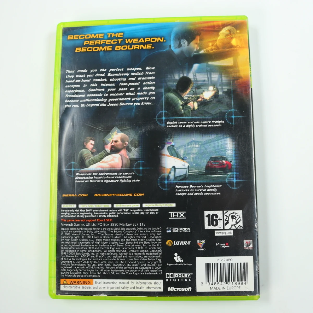 Xbox 360 - Robert Ludlum's The Bourne Conspiracy - productfoto 2
