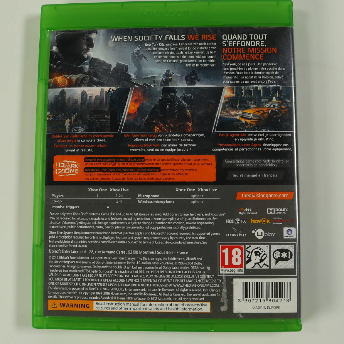Xbox one - Tom Clasy's The Division [Gebruikt] - Gebruikt - productfoto 2
