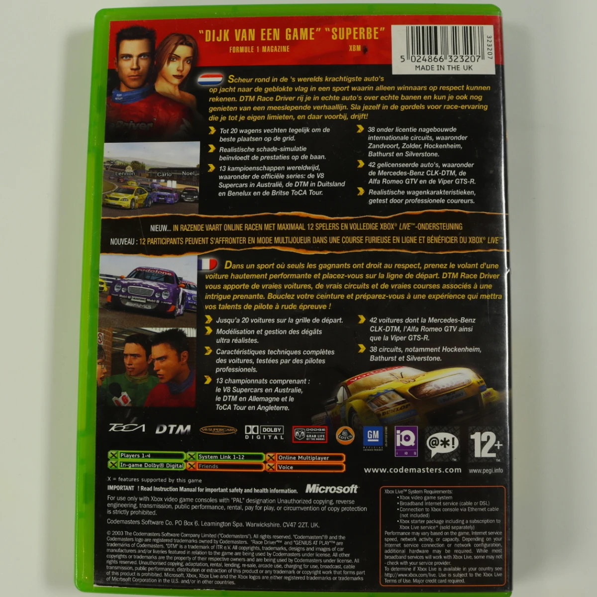 Xbox Classic - DTM Race Driver - productfoto 2