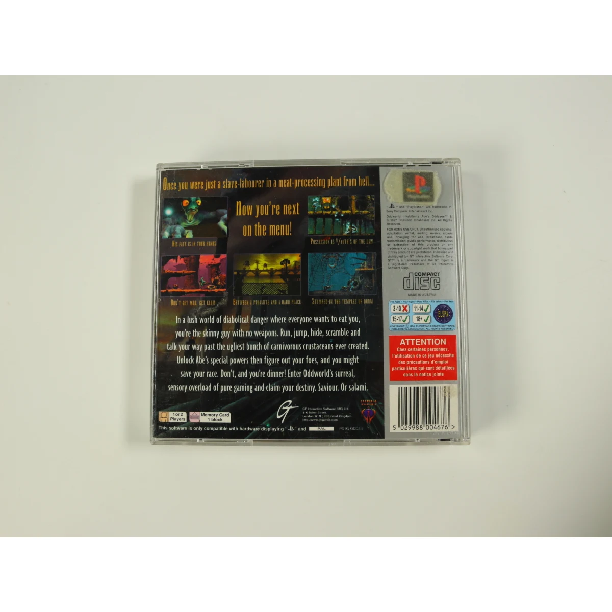 PlayStation 1 - Oddworld: Abe's Oddysee [Platinum] - productfoto 2