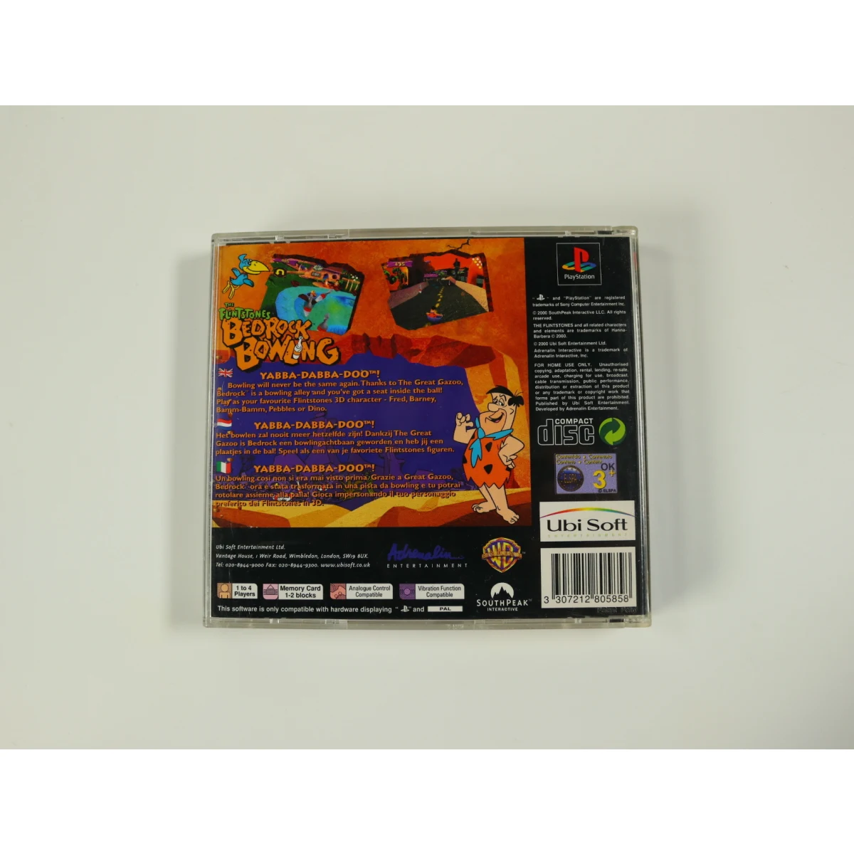 PlayStation 1 - The Flintstones: Bedrock Bowling - productfoto 2