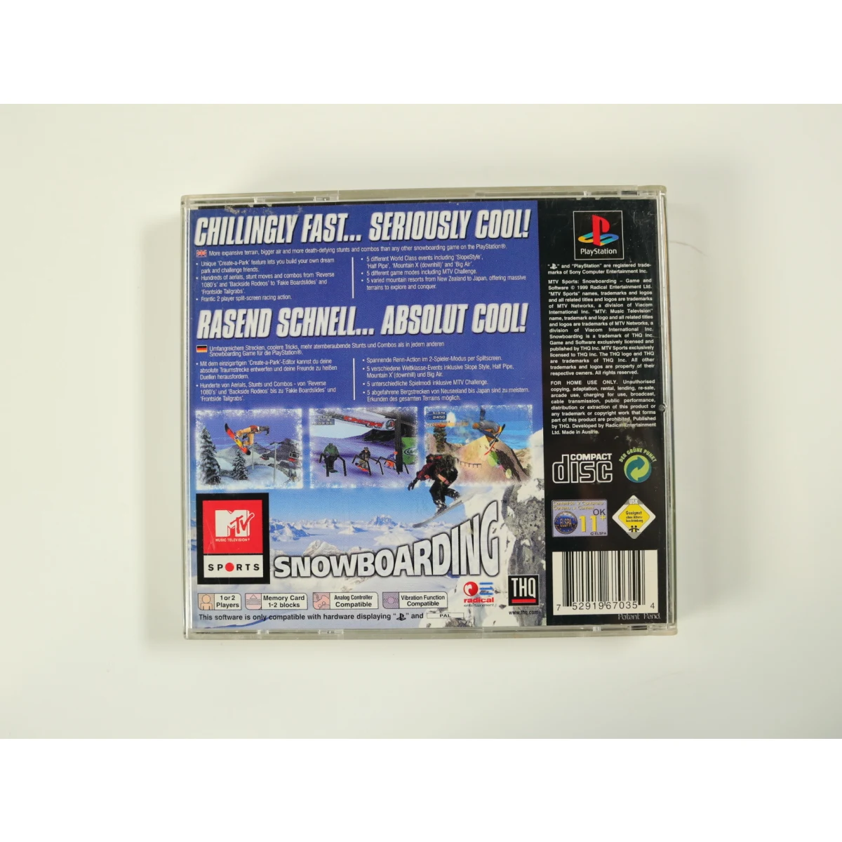 PlayStation 1 - Mtv Sports Snowboarding - productfoto 2