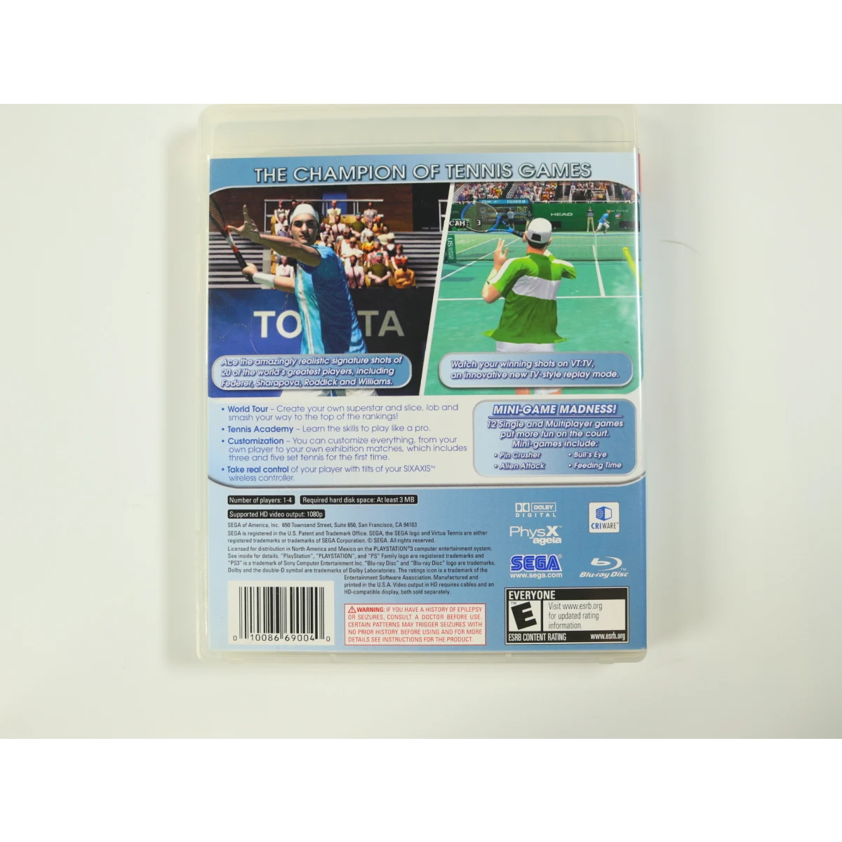 PlayStation 3 - Virtua Tennis 3 - productfoto 2