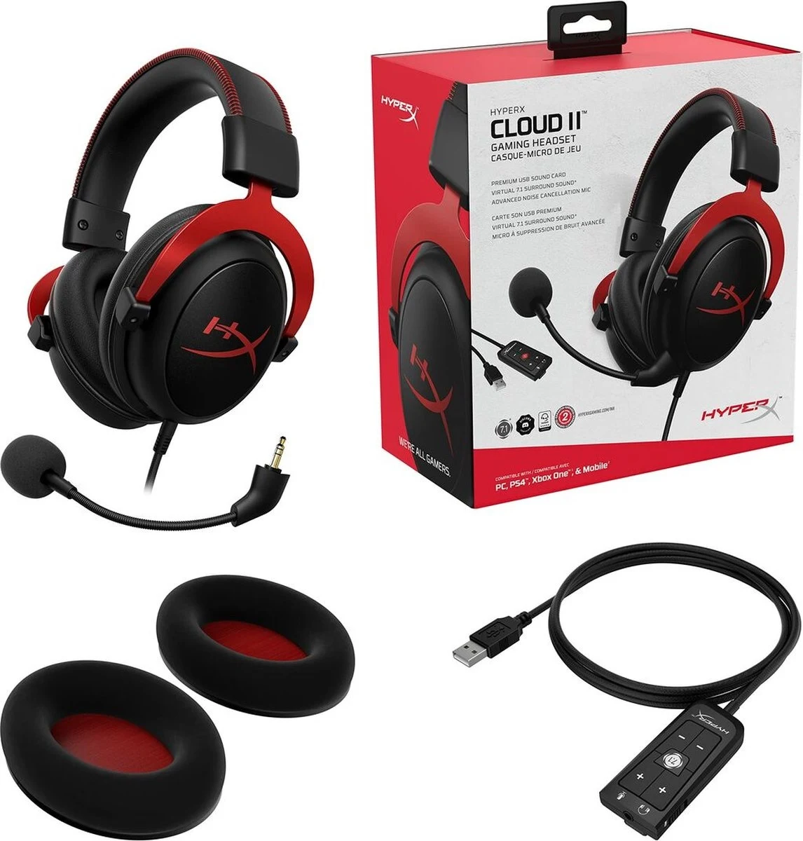 Cloud II Red - HyperX - productfoto 2
