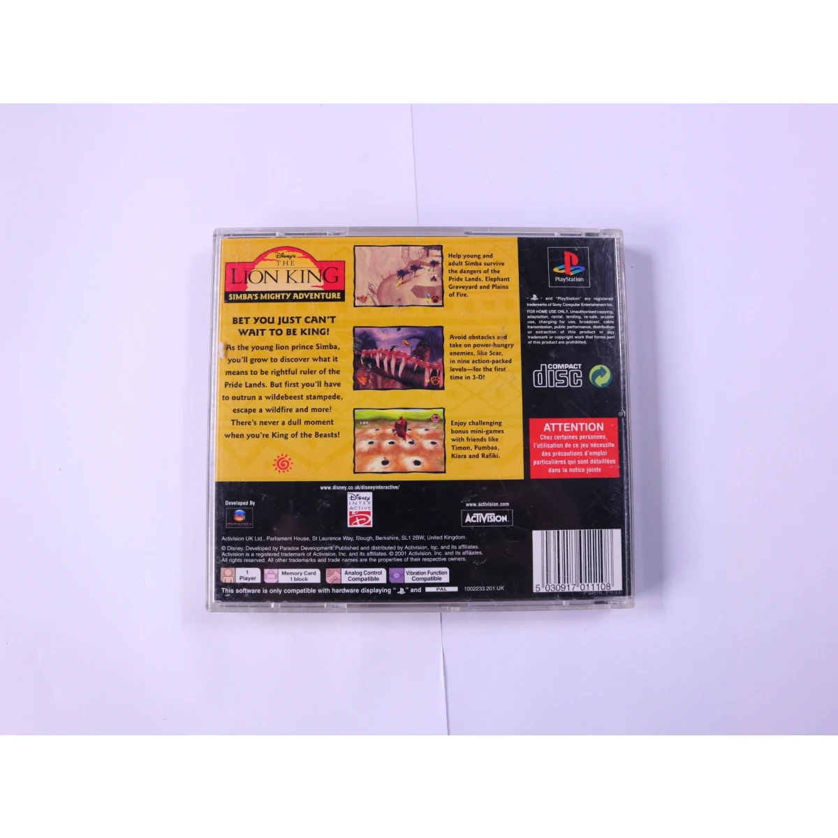 PlayStation 1 - The Lion King: Simba's Mighty Adventure - productfoto 2