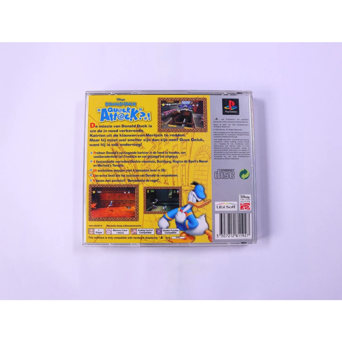 PlayStation 1 - Donald Duck: Quack Attack [Platinum] - productfoto 2